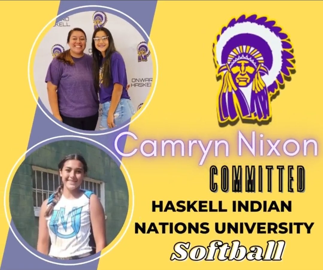 MOJOULTIMATESB's tweet photo. Congrats to Camryn Nixon!  She has verbally committed to continue her athletic career and education at Haskell Indian Nations University in Lawrence, KS!!
#mojoloud #mojoproud #OnwardHaskell #igtbayj @DHSLJSoftball https://t.co/plF23BJepS