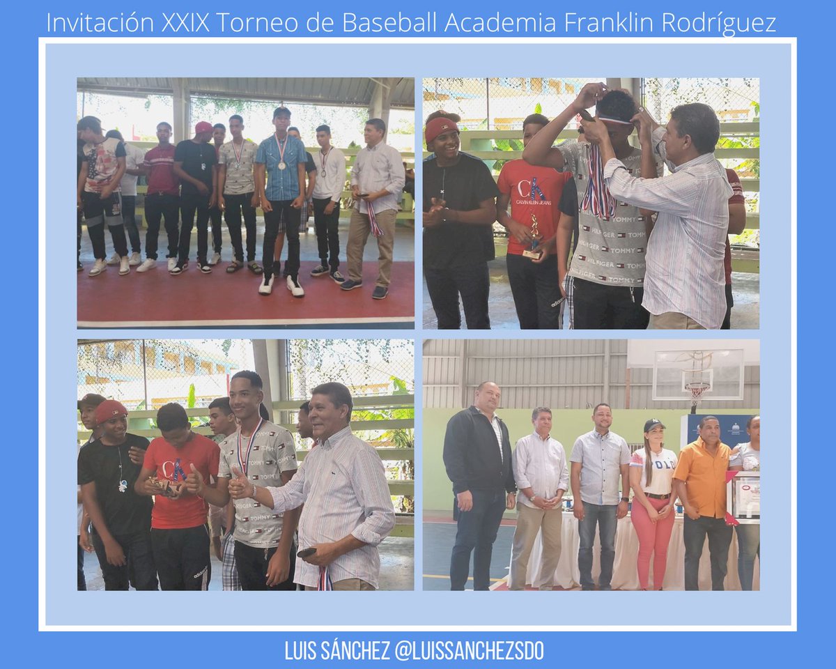 luissanchezsdo's tweet photo. Agradecemos a la #Academia de Baseball Franklin Rodríguez por la invitación a la premiación del XXIX torneo de #BaseBall de #verano donde participaron más de 40 ligas y 1,500 jugadores de #SantoDomingoOeste y el #DistritoNacional.

#SDO #deporte #herrera #Diputado #luissanchezsdo https://t.co/GQatfCcA5I