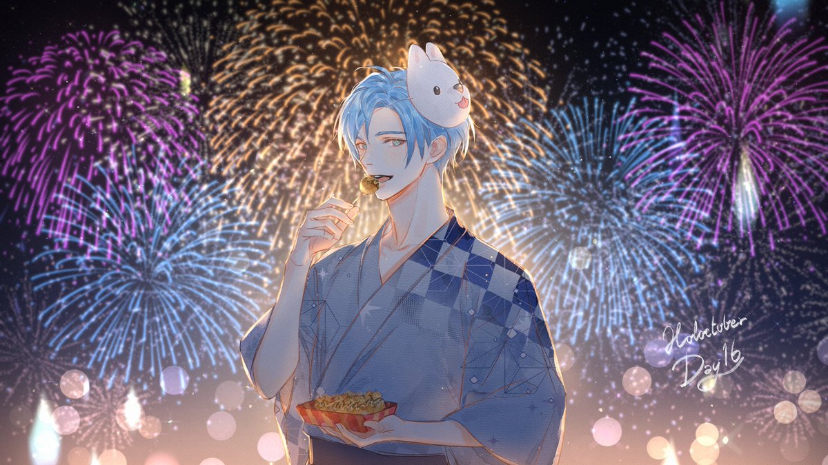 「Day 16: Yukata #holoctober #WorkofAlt 」|🌸minipuff lll 사쿠라³⁹🌟 comms: see pinnedのイラスト