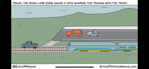 EvanWee7's tweet photo. By the way, this is how it feels when bike lanes abruptly end with no notice. Yikes! There were far too many examples on our trek around the city. https://t.co/w9nyV71HRs