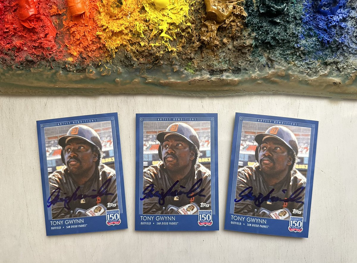 In honor of those <a href="/Padres/">San Diego Padres</a>, it’s giveaway time! Follow me and retweet this before 9:00 PM EDT on Friday, October 21 and I'll pick three random winners—each will receive a Tony Gwynn <a href="/Topps/">Topps</a> card signed by the guy who painted it (me)!
