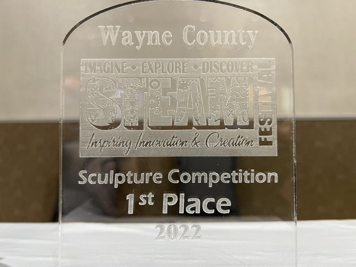 WSTAPrincipal's tweet photo. We came, we saw, we CONQUERED!! This is what we do!! 1st place at the Wayne Co. STEAM Festival’s sculpture competition. Congrats to Mr. Pollock for leading this and thanks to our students for putting in the work!! #proudprincipal #ready4takeoff✈️ https://t.co/wiPntLo1JK