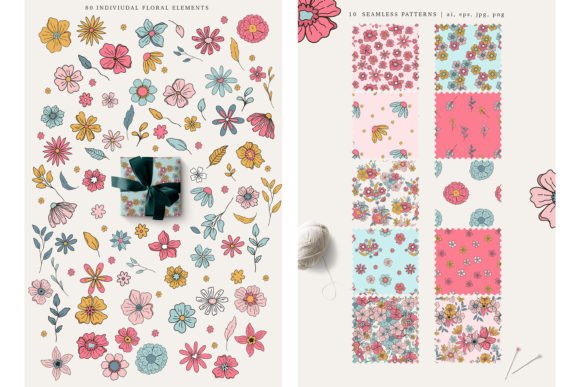 FreeCommClipArt's tweet photo. Creative Fabrica is giving away this colorful flower vector graphics pack TODAY ONLY. Get these graphic flowers and seamless patterns for free commercial use and can use them for coloring books, tattoos, stickers, you name it. Get them before its too late https://t.co/DlLx5aEPEi https://t.co/riUMLkDF7V