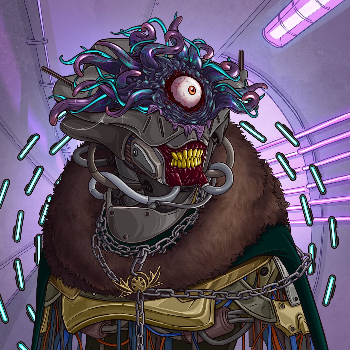 ExperimentsSOL's tweet photo. Are you sick and tired of the vibrant thick line artwork? Is it oversaturated? 

As everyone knows, we're wanting to set a new standard for sick twisted artwork on the Solana Blockchain.

In all honesty, please rate our artwork. 

Will gorey, horror, eerie vibes survive? https://t.co/5jKrsSR5yR