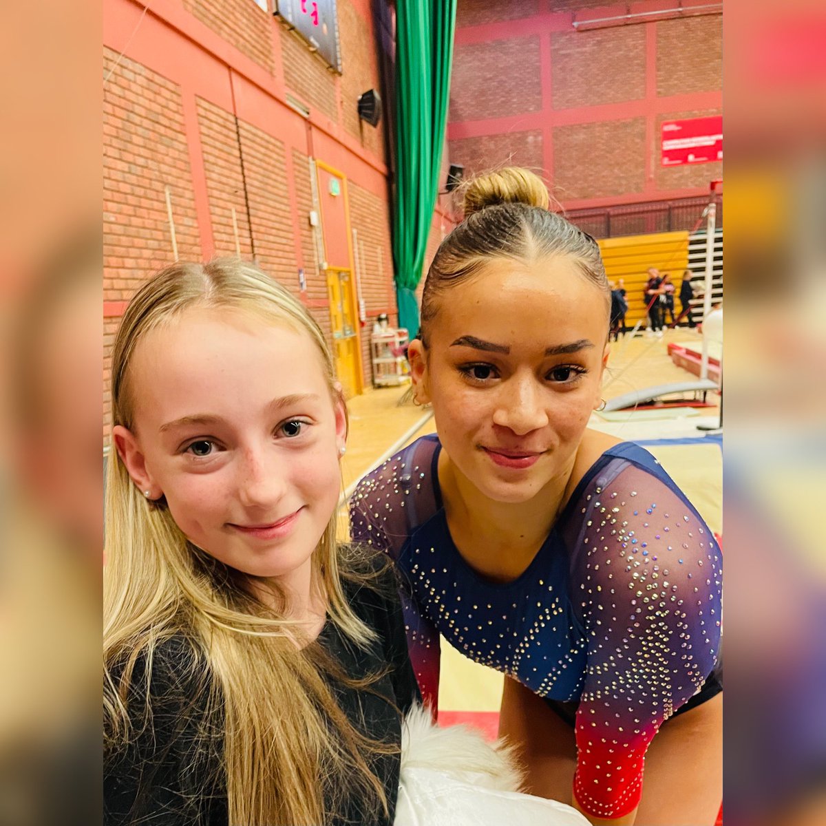 wit_laura's tweet photo. Gracie had such a big smile watching the gymnastics on display @sportwalesNC last night. She got to meet a few of her idols and Alva Eriksson from the Swedish Wag team! Thanks @WelshGymnastics for an amazing time! 🏴󠁧󠁢󠁷󠁬󠁳󠁿🇬🇧🇸🇪 https://t.co/0aLAybQI61