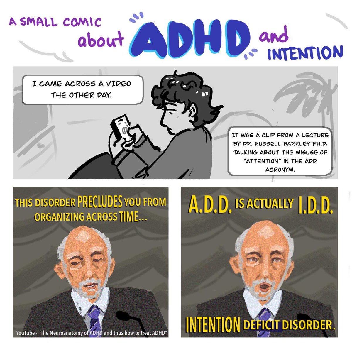 eggbreadboy's tweet photo. My scribbly comic for #adhdcosmictakeover2022 !! It's an annual project around #ADHDAwarenessMonth to help further understanding, hosted by @dreamadoodles this year. Stay tuned for more comics, and check out Dr. Russell Barkley! https://t.co/sxXTyFoGgs