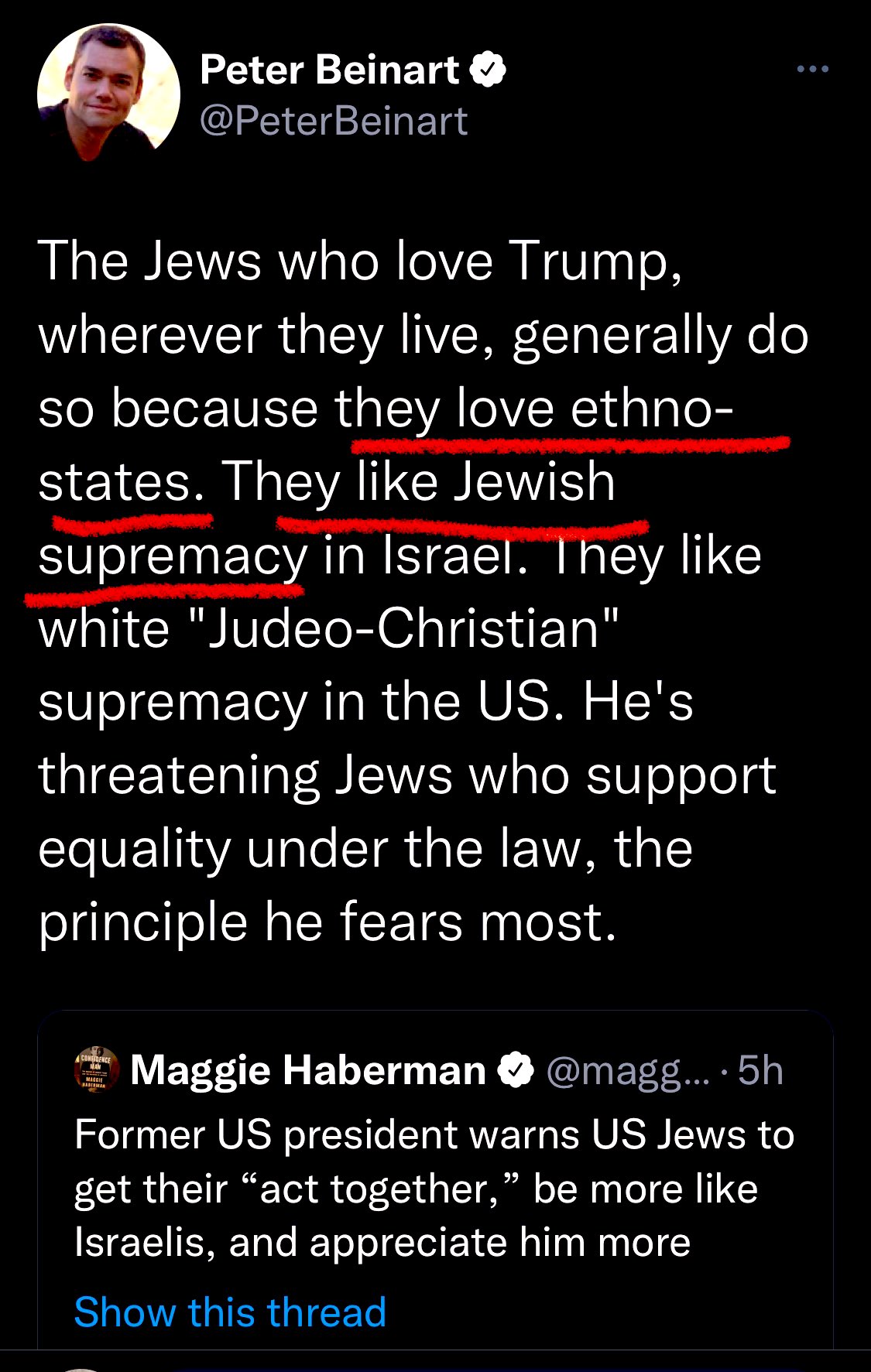 Claire on Twitter: "Peter Beinart has become so desperate and lazy, he ...