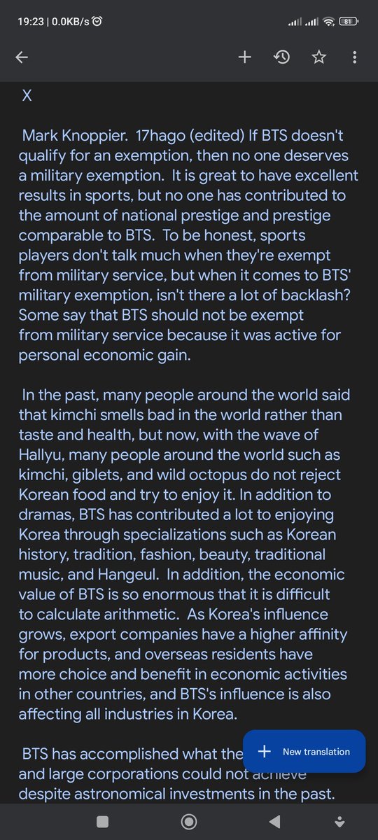 Armyndrea's tweet photo. Este es hasta ahora el mejor comentario que he podido leer sobre el SM para bts.
Lo mejor es la frase inicial

"Si bts no califica para la excepción militar, entonces nadie más la merece" https://t.co/mnCpR2OrbE