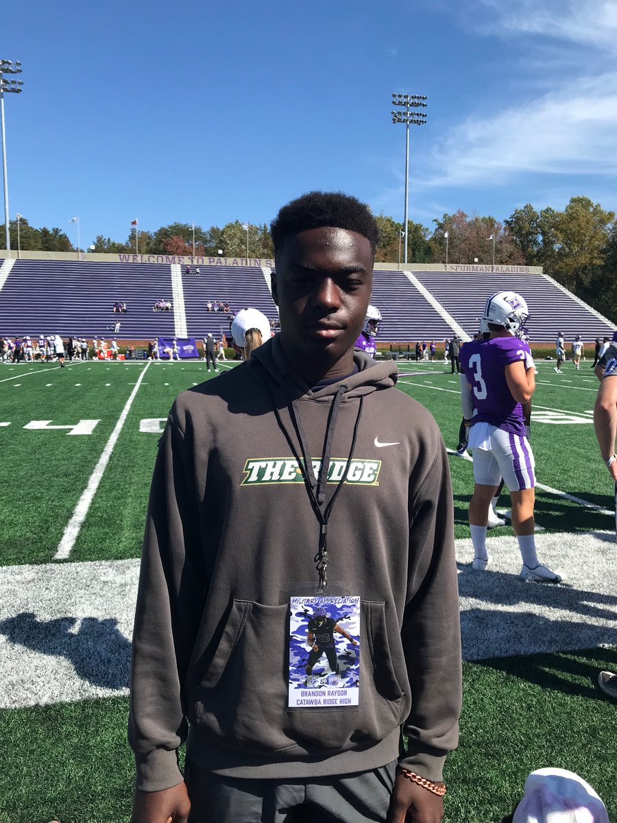 Brandon Raysor Enjoyed the game day visit yesterday @PaladinFootball. Thank you ...