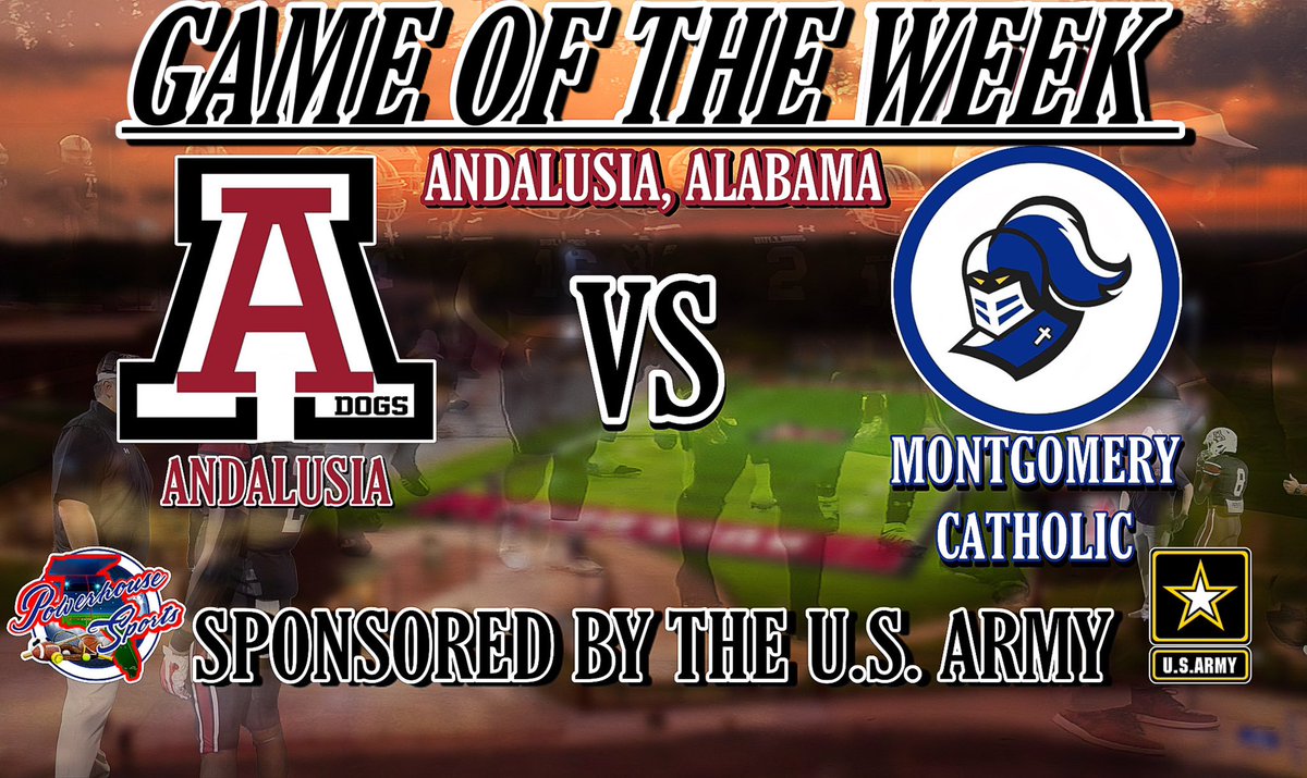 ANDALUSIA, ALABAMA…Charles, Andrew and Powerhouse are coming to your city!! We will be there Friday night for our Game of the Week!! The region championship is on the line. Let’s go!!!🔥🏈 <a href="/AndyBulldogsFB/">Andalusia Football</a> <a href="/MCPKnightsFB/">Montgomery Catholic FB</a> <a href="/Coach_Chapp151/">Jim Chappell (Jimbo)</a>