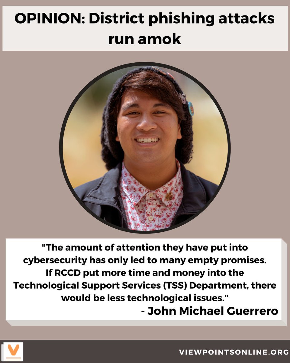 RCCViewpoints's tweet photo. Read multimedia editor John Michael Guerrero's cybersecurity opinion online: https://t.co/I5yflUNfrj
(✍️: John Michael Guerrero | Viewpoints)
(📸: @fotostoryteller | Viewpoints)
#Opinion #RCCD #Cybersecurity #TechnicalSupportServices https://t.co/XHfpDMHlmy