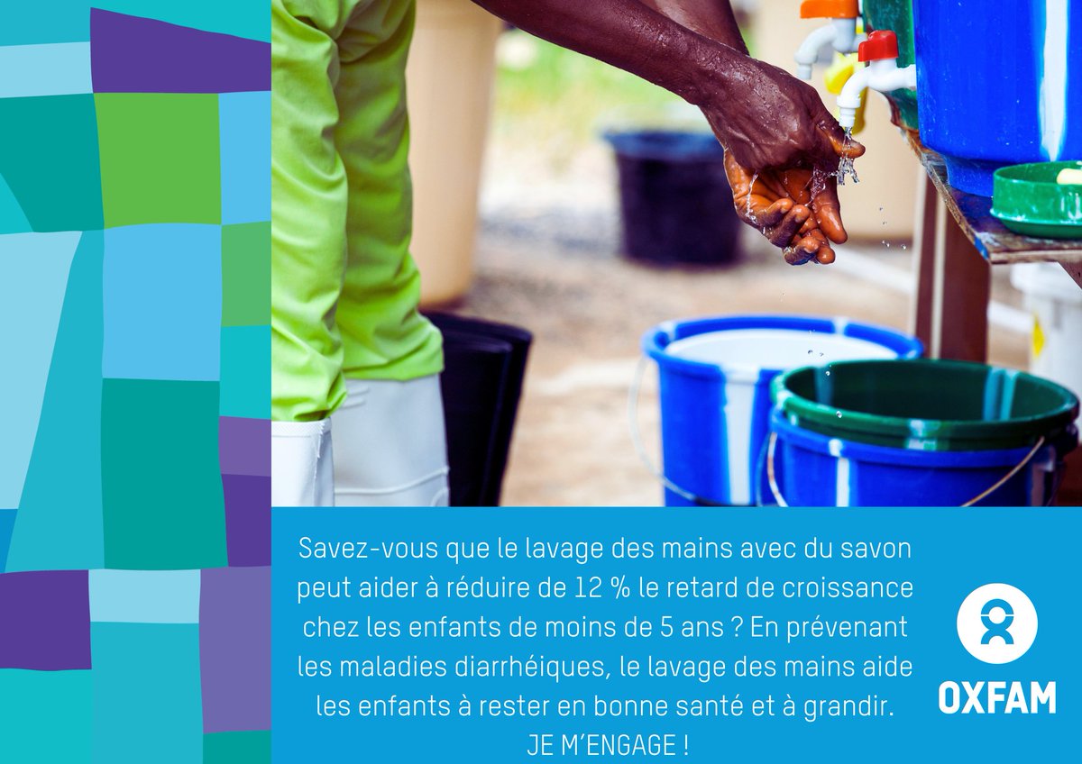 oxfamauburkina's tweet image. Savez-vous que le lavage des mains avec du savon peut aider à réduire de 12 % le retard de croissance chez les enfants de moins de 5 ans ? 
En prévenant les maladies diarrhéiques, le lavage des mains aide les enfants à rester en bonne santé et à grandir. 
JE M’ENGAGE !
#TL226