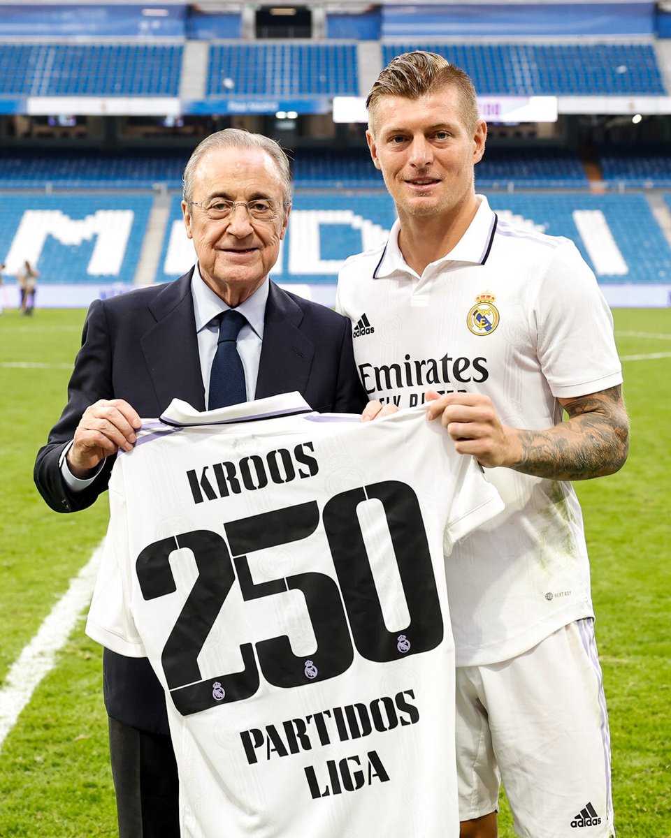 InfiniteMadrid's tweet photo. Toni Kroos played his 250th La Liga game today. 🇩🇪 https://t.co/axVRZKRIL3