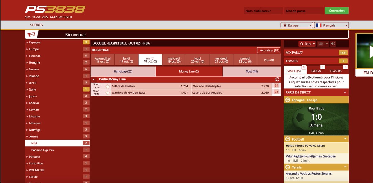 Doradobetting's tweet photo. Les cotes #NBA sont sortie sur ps3838
Allez-vous parier sur ces 2 premières rencontres ?
Perso c'est NO BET pour moi, je ne suis pas loin de valider Boston mais il faut que ça bouge un peu.
Accédez aux meilleures cotes via Asian Connect 👉 https://t.co/zm0gJT6qi2
#pronosnba https://t.co/srl6Z6JaWh