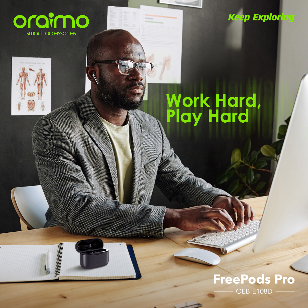 oraimokenya's tweet photo. Your whole life in your ear - from Google pop-up notifications to low-latency game mode, the #oraimoFreePodsPro are made to keep you working and playing hard. https://t.co/jhTRvXGf1R