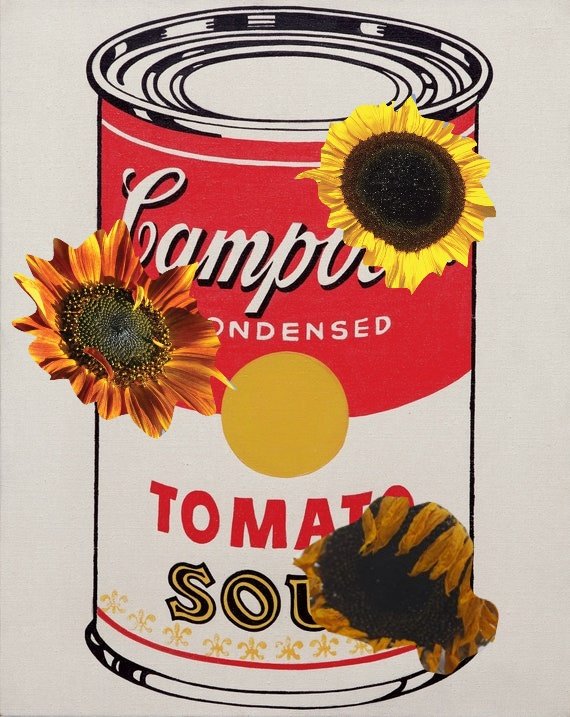 BREAKING: Counter-protesters have now thrown sunflowers at Warhol's 'Tomato Soup'