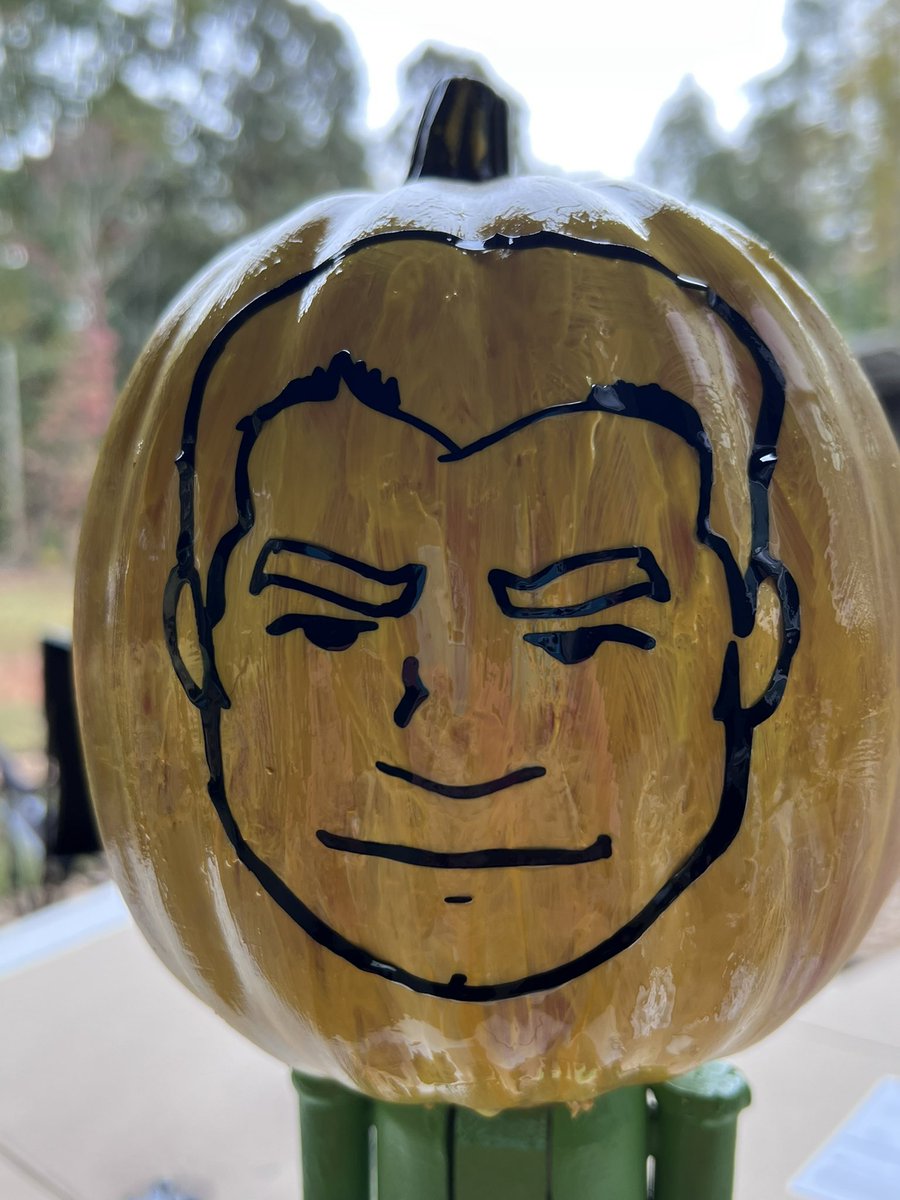 amybenton13's tweet photo. Book Character Pumpkin for school.  Could not be more proud of our boy for choosing Uncle Jake from Way of the Warrior kid!  @bentonmw @jockowillink https://t.co/Xvzdt9C21h