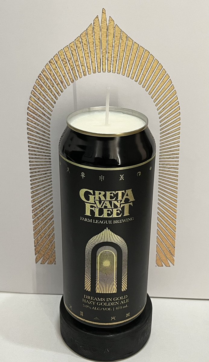 FullMetalRock's tweet photo. New @GretaVanFleet Candles, thanks to my friend @marianne_rocks1 for hooking us up with this beer. #LightMyLove #EdgeOfDarkness #BlackSmokeRising #HeatAbove https://t.co/9JhsrkiU0g