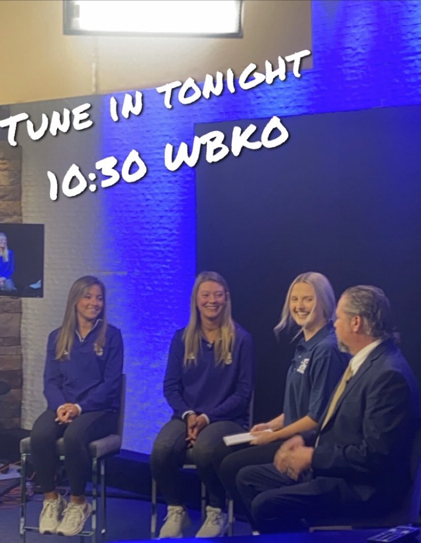 The_Sports_Web's tweet photo. Golfers and a footballer tonight on @wbkosports Connection. @LaurenFloydTV and I sat down with @macy_meisel &amp; @hallie_jo1 ⛳️ @LadyPurplesGolf then we talk Spartans 🏈 with QB1 @ButtonBryce @ESPNRadio1027 @ABC https://t.co/DKdAS9HuTs
