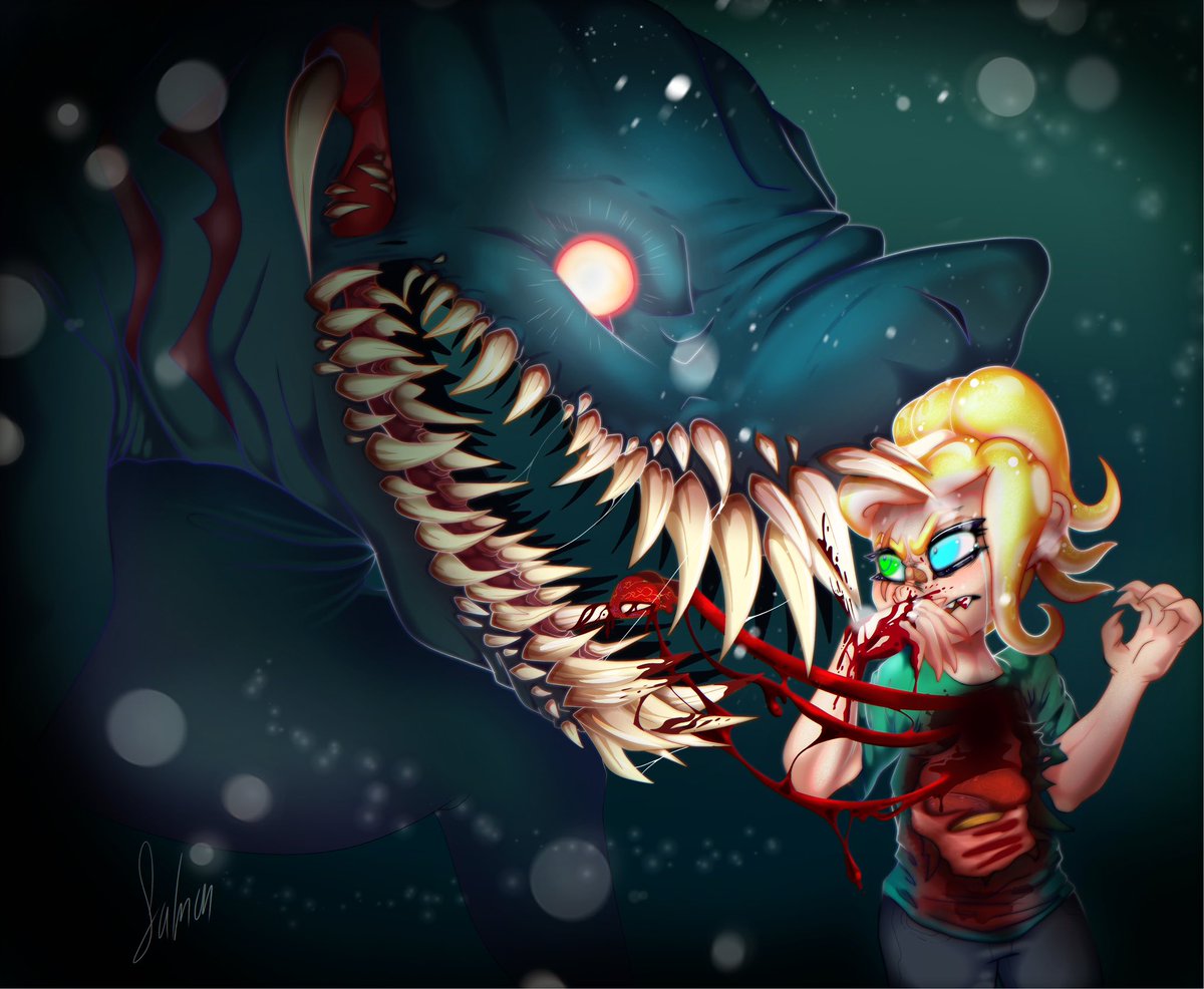 A very very VERY special and amazing art piece done by my good friend Sumi! This is a vent piece for something I’ve been dealing with and I’m beyond amazed with how beautiful this came out. It captures my emotions PERFECTLY.  🐙❤️‍🩹🦈

Artist: Kosumi/Salmonbites