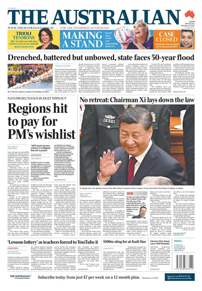 🇦🇺 Regions Hit To Pay For PM's Wishlist ▫Nats projects face budget wipeout ▫@gregbrown_TheOz @SarsIson 🇦🇺 @australian #frontpagestoday #Australia 📰
