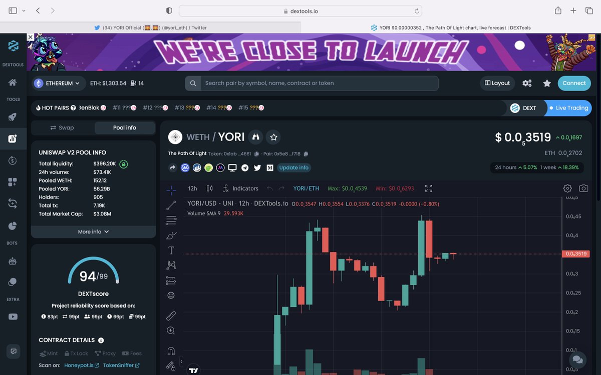 ianheinischmma's tweet photo. $YORI holding around the 3mil mc with a possible head bullish pattern forming. This thing is a sender imo! @yori_eth #pathtolight #sender #Bullish 😎🌅🥷🚀 https://t.co/gmVqYrjpVQ