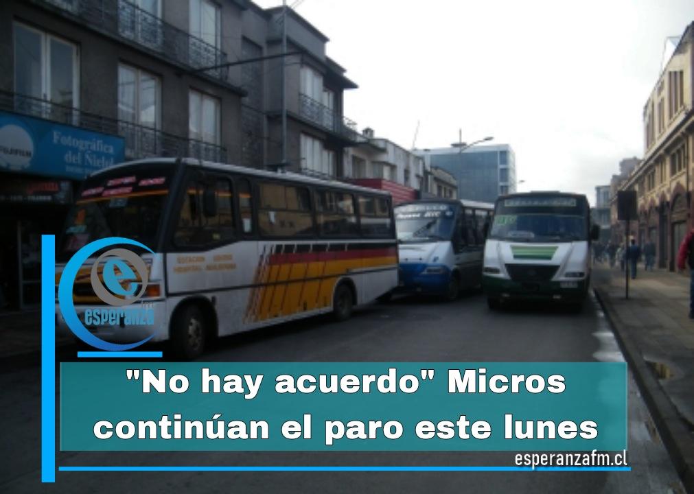 EsperanzaFM's tweet photo. 🔴El paro continúa, así lo informaron sus dirigentes este domingo, acusaron que la autoridad los dejó esperando en reunión programada que buscaba destrabar el conflicto, por lo que este lunes se mantendrá sin locomoción mayor #Temuco y #PadreLasCasas

#Noticias #Paro #Micros https://t.co/TBFy0GCJXO