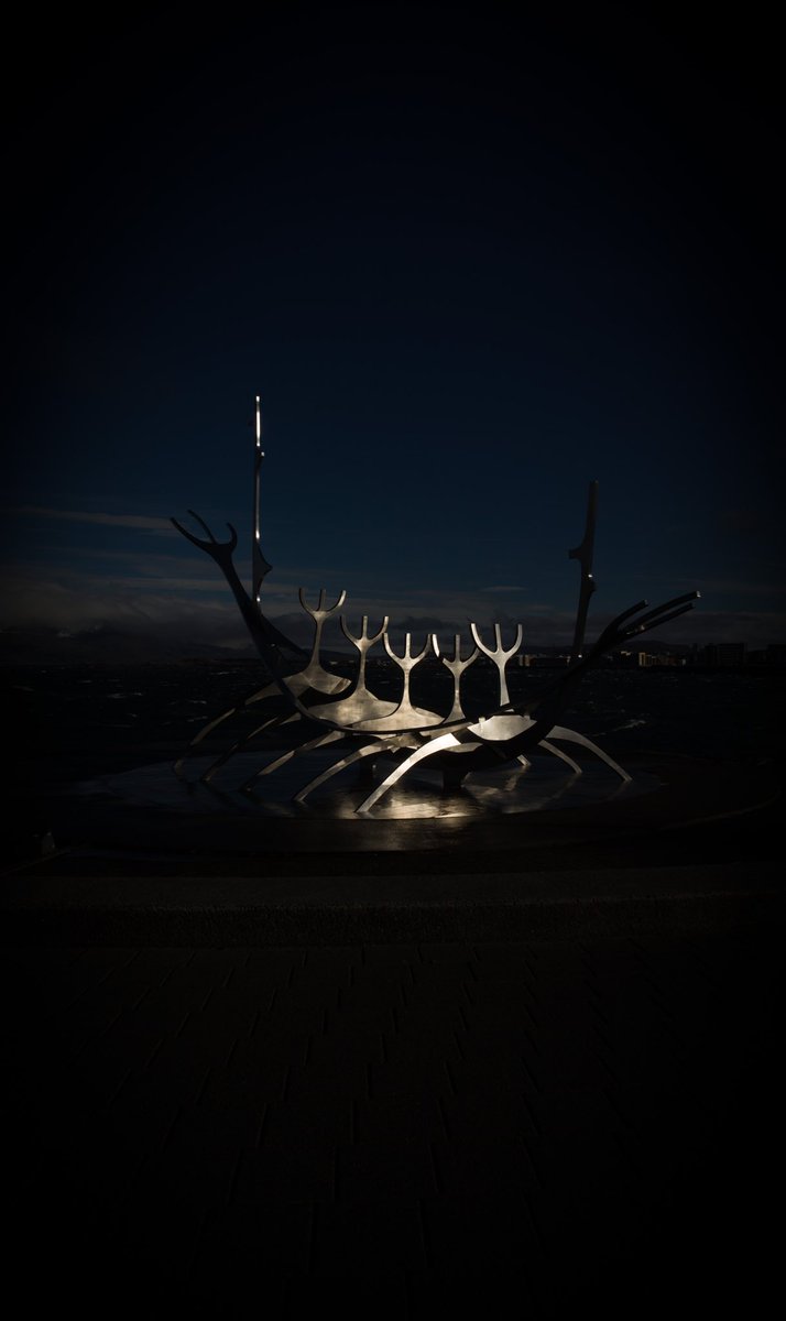 Lilla_Pete's tweet photo. Bit of Reykjavík waterfront for you, featuring #Solfar #Reykjavik https://t.co/DmBKWr85Of