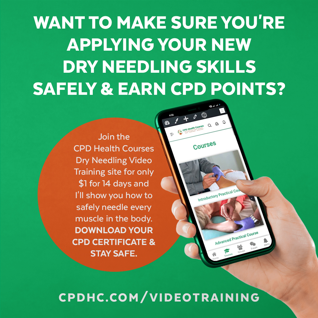 CPDHealthCourse's tweet image. I’ll show you 100% safe techniques to needle every muscle in the body. Join the Dry Needling Video Training Site (VTS) today for only $1 and get a free trial for 14 days - Take the worry out of your dry needling practice. Link in Bio. cpdhc.com/videotraining