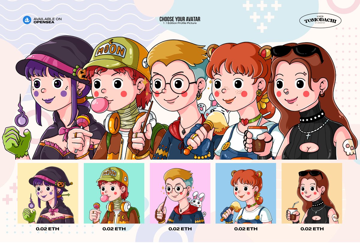 TOMODACHI Collection ✨
💖 Let's be friends 💖 (1st Drop)
opensea.io/collection/tom…
-------
- Only 0.02 eth 
- 1/1 Edition PFP Avatar
- Roadmap Total : 200 CARDS 
- Drop every Monday 08:00 PM (UTC+7)
--------
#NFTdrops #ETH #OpenSeaNFT #Ethereum #NFTMarketplace #NFTCommumity