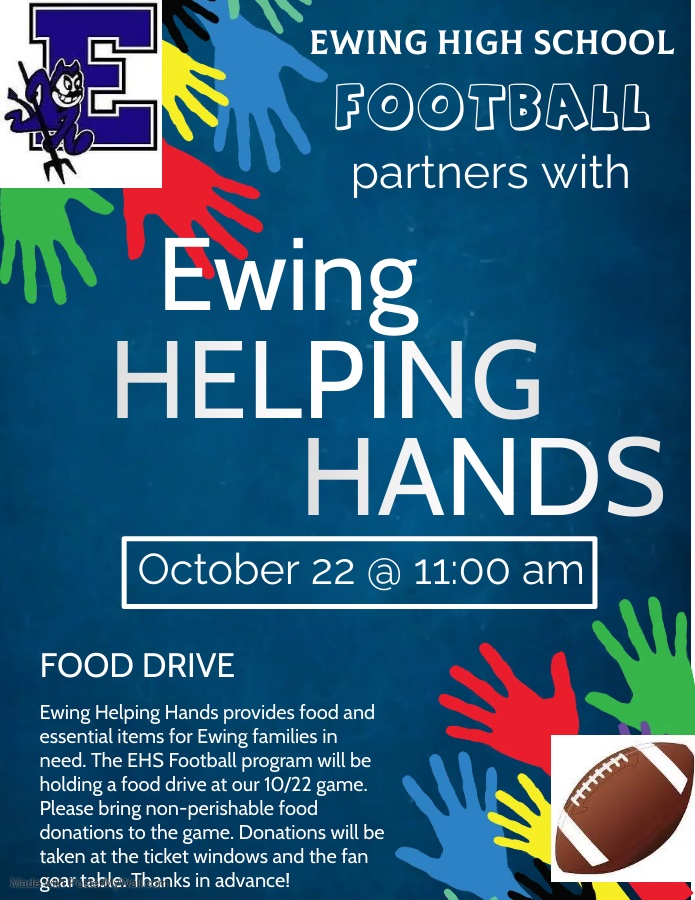 NottinghamHSAD's tweet photo. Ewing HS Football Fans: It's First Responders Day and we are having a food drive, this Saturday at 11am vs Trenton. Gates open at 10am. Please come out and support. All tickets will be sold at the door. Go #EHSBlueDevils beat the Tornados!
@TheEwingSchools @MaddalonEHS https://t.co/F0wlfjDXUs