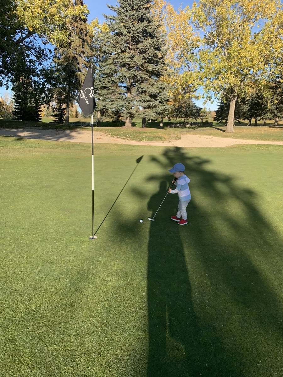 Last swings of the season by Palmer! 🏌️ #golf #yyc