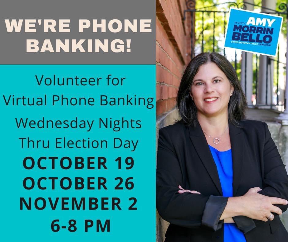 AmyMorrinBello's tweet photo. Phone banking next three Wednesday nights! Sign up here:  https://t.co/gakhUBfDMn https://t.co/bhLzZkoqJB