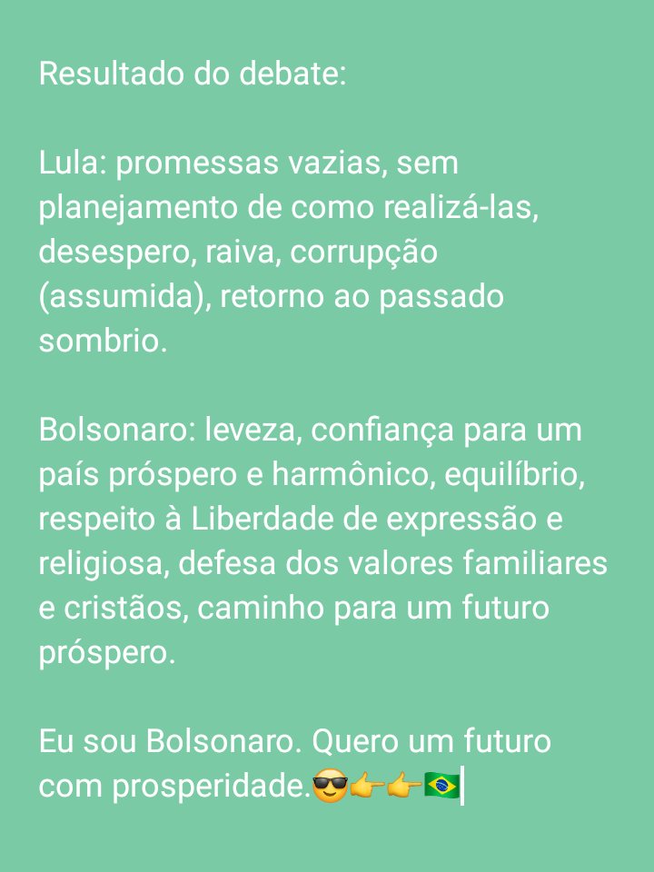 AsafinXd's tweet photo. Resultado do debate: https://t.co/oME54Fk3EX