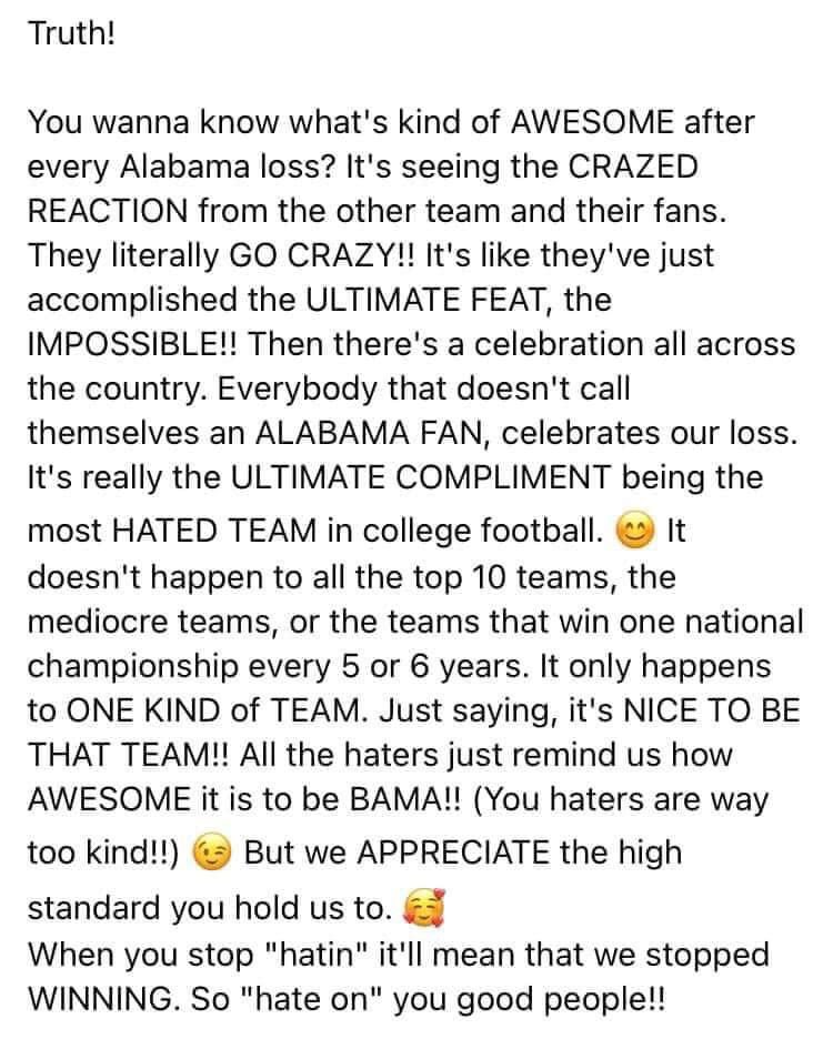 William28796229's tweet photo. DEFINITELY SOME TRUTH TO THIS THATS WHY IM GLAD TO BE A BAMA FAN RTR https://t.co/P3wG7KWQiB