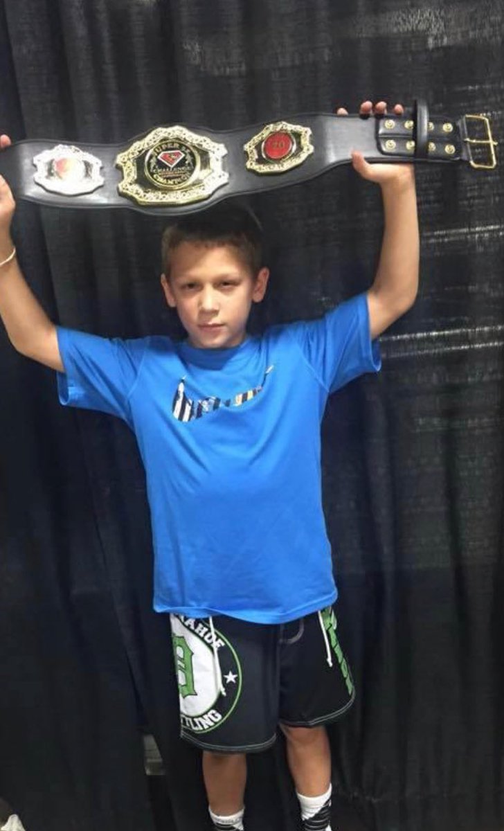 DCCWrestling's tweet photo. 3 Super 32 Belts for @DylanGilcher! 
✅ Elementary/Youth Champ
✅Middle School Champ
✅ High School Champ

@TheSuper32 https://t.co/a8fhBXeBBr