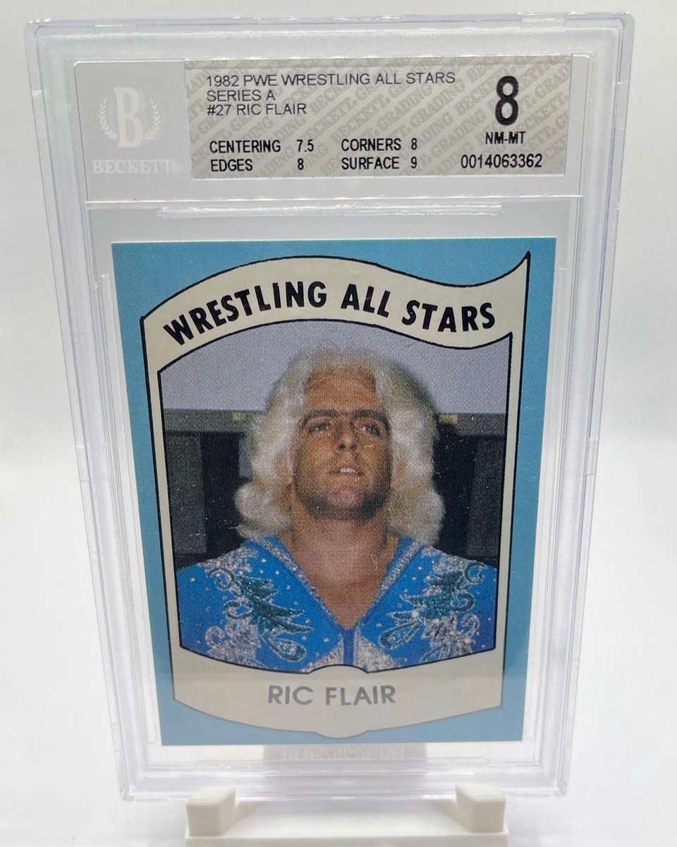 TheCardsport's tweet photo. I donโt deserve this masterpiece
1982 Ric Flair RC Rookie BGS 8 Wrestling All Stars Series A WWE
#sportscards #tradingcards #cardsruleeverythingaroundme
#whodoyoucollect #thehobby #wrestlingcards #slickric #natureboy #wooooo https://t.co/Pp5N6mh15m