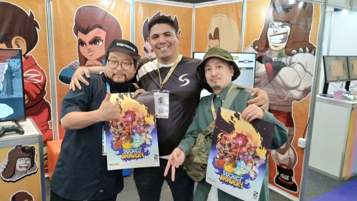 jonsatella's tweet photo. Este dia foi louco!!! Emoção e felicidade que não cabia no peito. Agradeço muito os mestres por ter nos dado a honra de visitar o stand do Pocket Bravery. Merecem todo sucesso que tem e muito mais!!! Na torcida para que Street Fighter 6 seja o maior jogo de luta dessa geração ❤️ https://t.co/t95Wr155e5