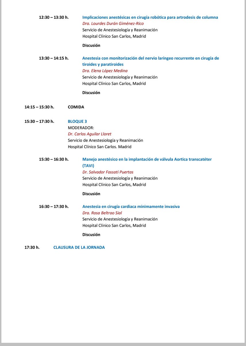 El servicio de Anestesia realizará sus "primeras Jornadas de Anestesia aplicadas a las nuevas tecnologías quirúrgicas" el 4 de Noviembre. Inscribiros en eventos.aymon.es/curso-anestesi… <a href="/sedar_es/">SEDAR</a> <a href="/AnestesiaH12O/">Anestesia • Hospital Universitario 12 de Octubre</a> <a href="/AnestesiaHUVR/">Anestesia HUVR</a> <a href="/AnestesiaGAICR/">Servicio de Anestesiología GAI Ciudad Real</a> <a href="/HUReinaSofia/">Hospital Universitario Reina Sofía</a> <a href="/anest_vhebron/">Anestesia Vall d'Hebron.</a> <a href="/anestesialic/">Anestesia Alicante</a>