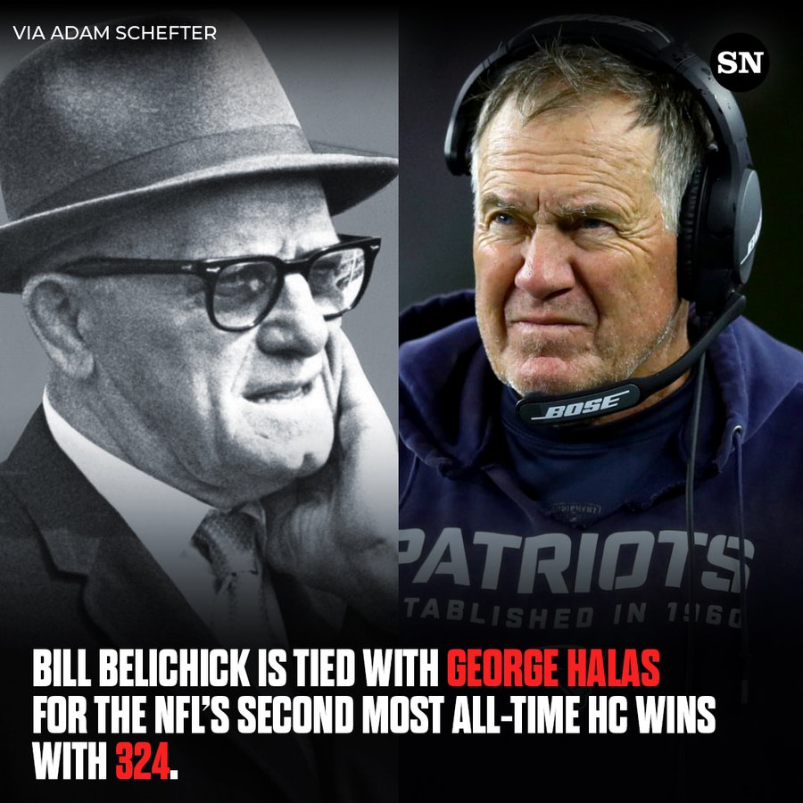 Who are the winningest head coaches in NFL history? Where does Bill  Belichick rank? - AS USA