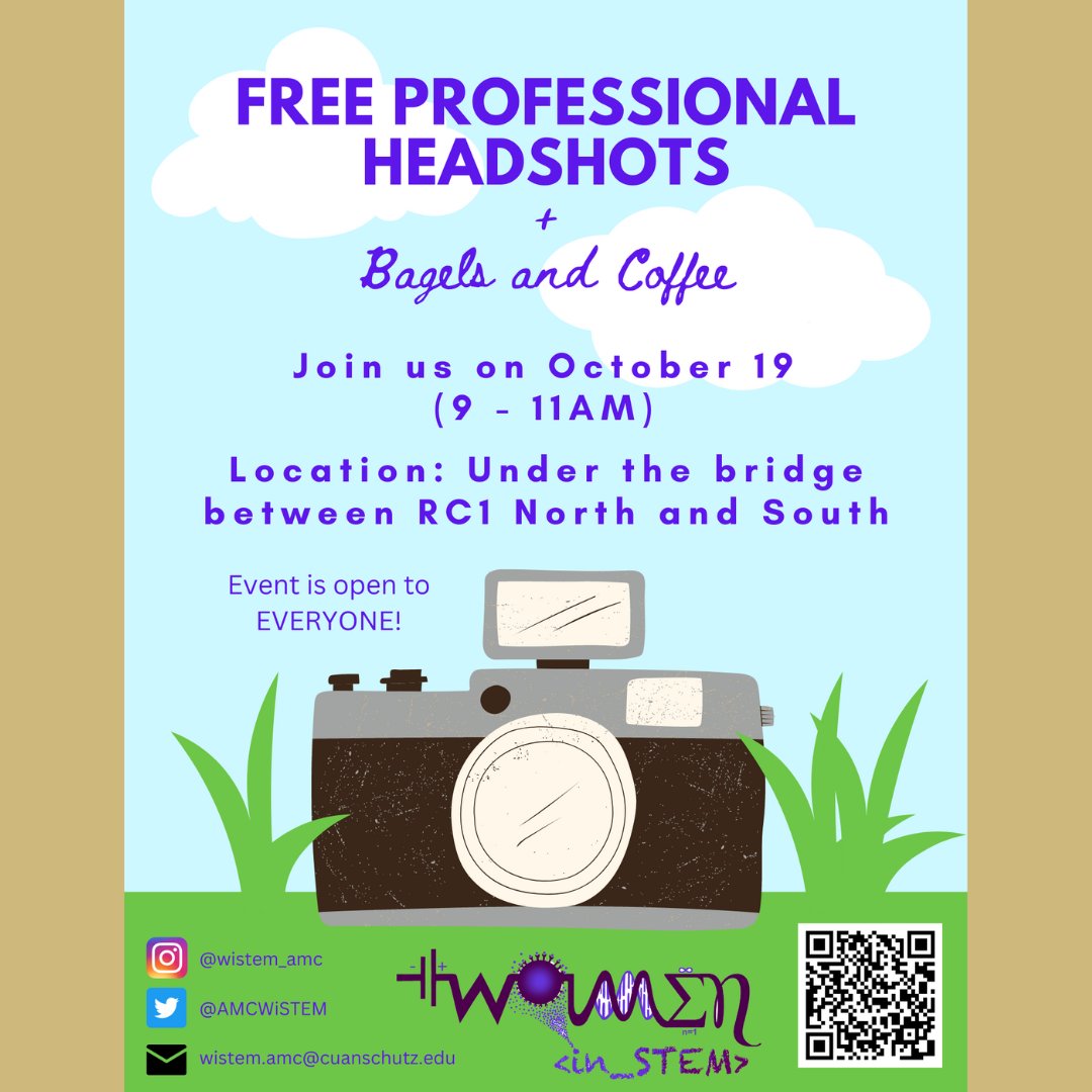 CU Pharmacy (@cupharmacy) on Twitter photo Attention Students! #WomeninSTEM #AMC is hosting a FREE headshot day (with bagels and coffee!) on Oct. 19. Follow their social for more <a href="/AMCWiSTEM/">Women in STEM CU AMC</a> Attention Students! #WomeninSTEM #AMC is hosting a FREE headshot day (with bagels and coffee!) on Oct. 19. Follow their social for more <a href="/AMCWiSTEM/">Women in STEM CU AMC</a>