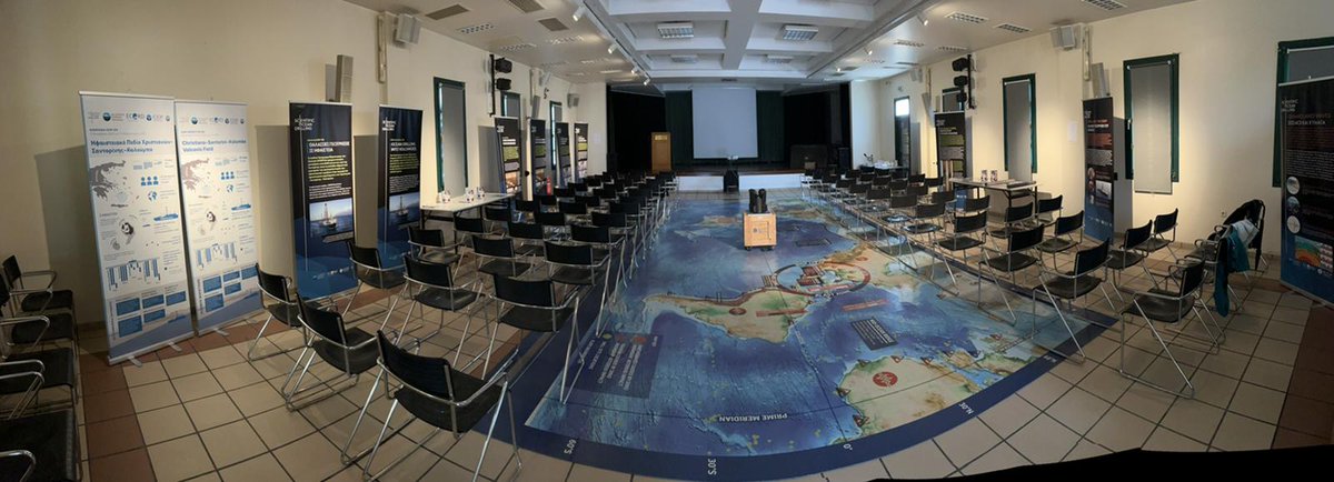US_SciOD's tweet photo. Putting together our floor map was hard work, but @TheJR team has our exhibit on #Santorini ready for visitors! Come see us at the Bellonio Cultural Center today through Oct. 23rd to learn about #EXP398 and arc volcanoes!

📸: Susan Schnur / IOPD
#NSFfunded @ECORD_IODP https://t.co/SbdIPiWFUi