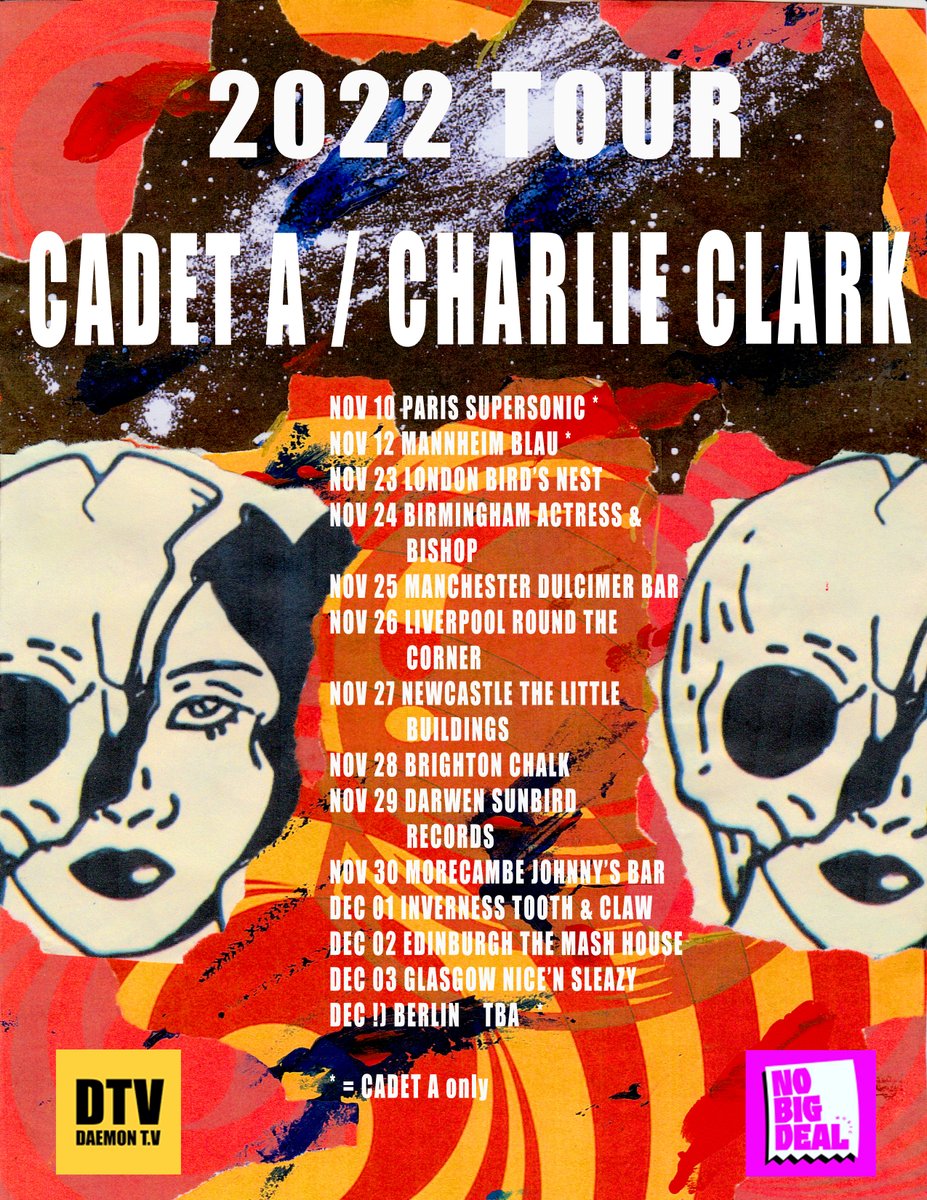 CADETA6's tweet photo. Super psyched to hit the road with @charlieclarkmus
in November/December. I have a few on the continent solo, then we're hitting a serious run of England and Scotland together. Album on @daemon__tv run by the amazing @Dubl #UK #EU #Tours #psychedelic #rocknroll #hittheroad https://t.co/UPB78HjOql