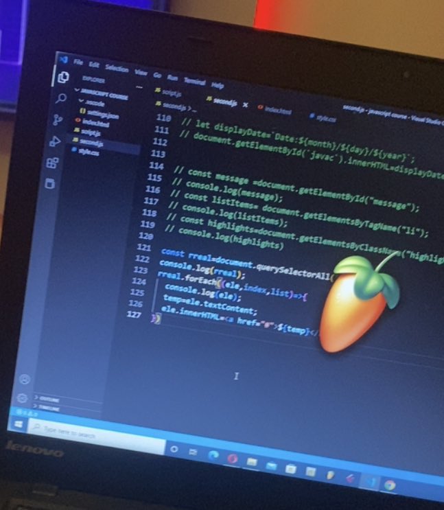 supertlux's tweet photo. 16/10/2022
Day 7 of 100
Élément Manipulations and Attributes.
Did a few examples here too ,
Things seem less complex now ,
How fast the days go by 😎
#javascripts
#100daysofcodechallenge
#100daysofcode
#100daysofcoding #100daysofcodingchalleng https://t.co/6cK4dsN5sP