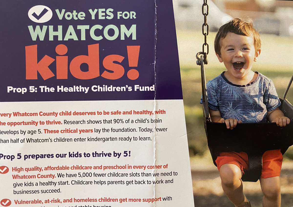 TanaSenn's tweet photo. Vote yes on Prop 5 for Whatcom kids!! Love the bi-partisan, business and nonprofit support. @Whatcomctygov #whatcomcounty #whatcom #yeswhatcomkids #childcare #homelessyouth #preschool #yesonprop5 #healthykids https://t.co/mSWMdLsW21