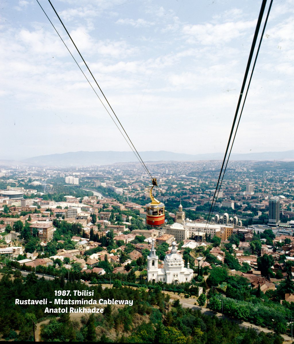 GCableways's tweet photo. Ropeway Rustaveli - Mtatsminda
Built: 1958
Main Engineer: Vakhtang Lezhava
Project: Institute "Sakgiproshakht" Tbilisi.
Cabins: Tbilisi Aviation Factory
Capacity: 24+1
Speed: 6 m/s 
Length: 906 m.
Height Difference: 270 m. 
#Tbilisi #georgia #cablecar #seilbahn #cableway https://t.co/GxqrgTkVmg