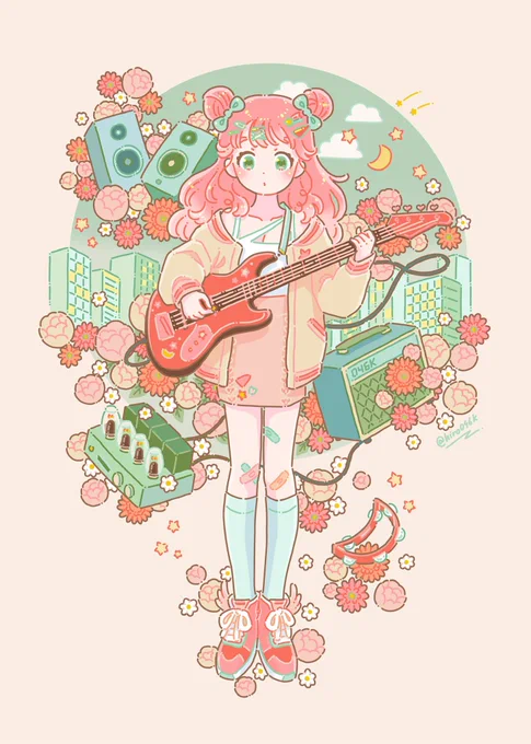 エレキギター #NFT秋の芸術祭 中の10/22にlist予定です#イラスト #illustration 