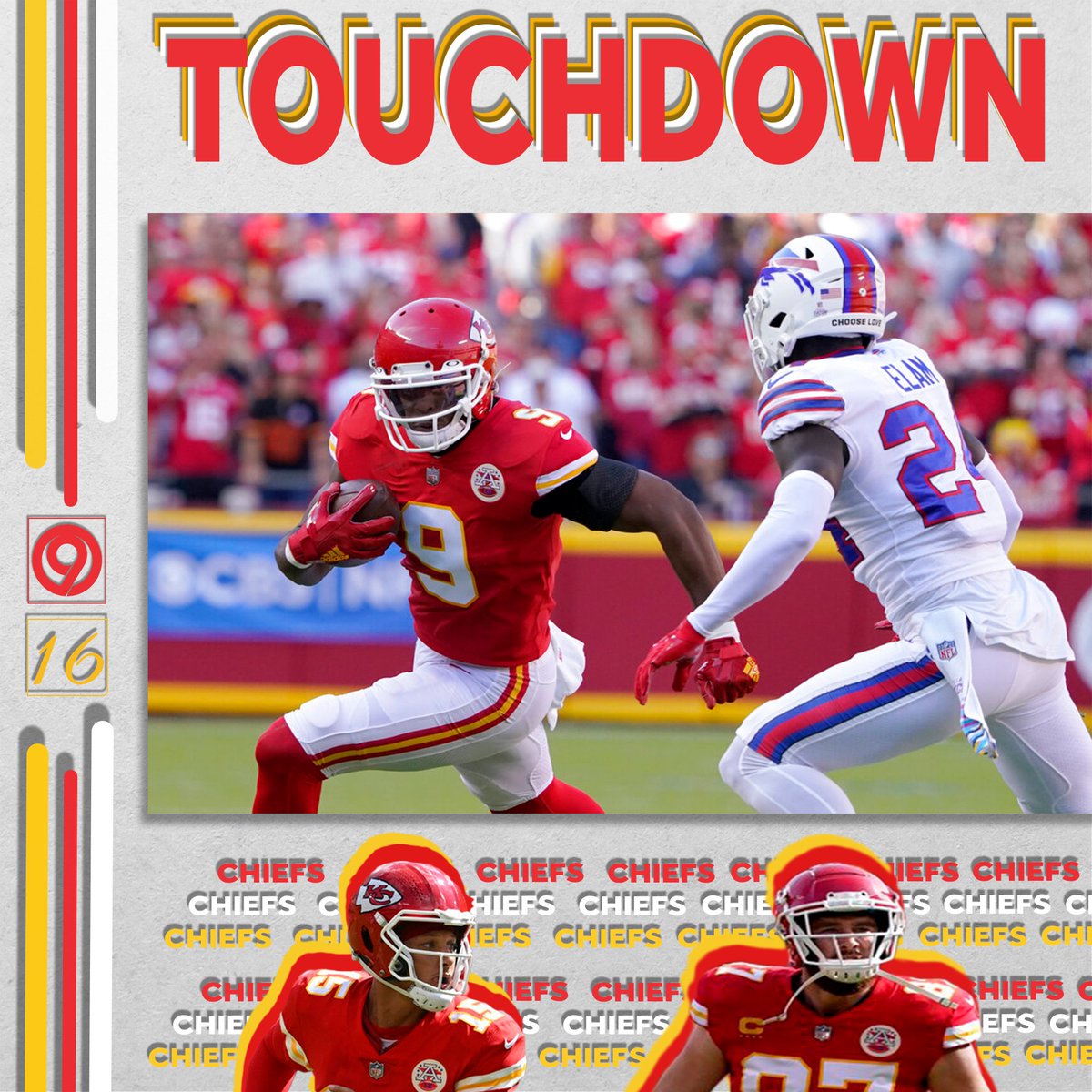 kmbc's tweet photo. JUJU!!!! Please enjoy your first taste of the sweet nectar of the endzone!!!  Chiefs up 7-3 #chiefskingdom #BUFvs.KC https://t.co/xuHg1TL5J2