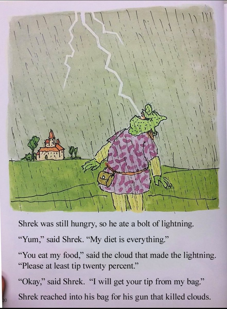 SCHIZO_FREQ's tweet image. The original 1990 Shrek book was way better than the movie