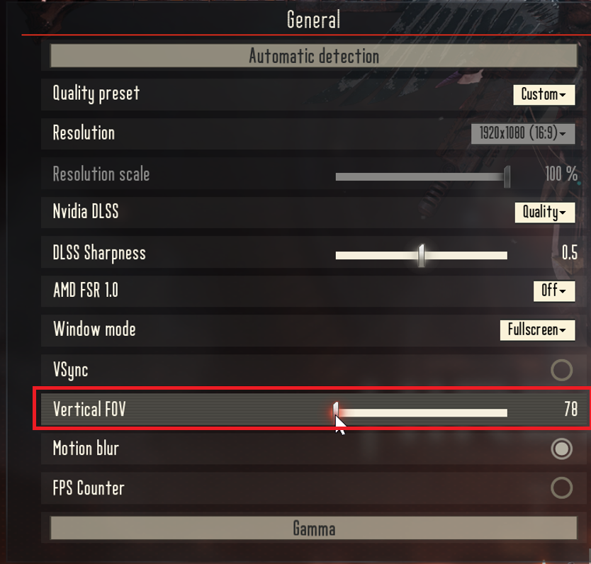 FOVthetics's tweet photo. Necromunda: Hired Gun DOES let you change the FOV, but curiously it starts at 78 vertical (110 horizontal). https://t.co/83v3iO54e5